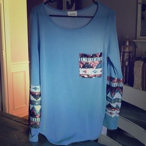 Blue bling sweater